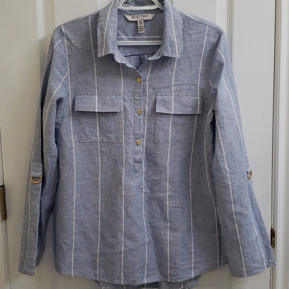 Ellen Tracey Linen Longsleeve top